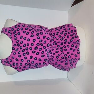 Lilly Pulitzer Pink And Purple Cheetah Top Woman Size Small 100% Silk